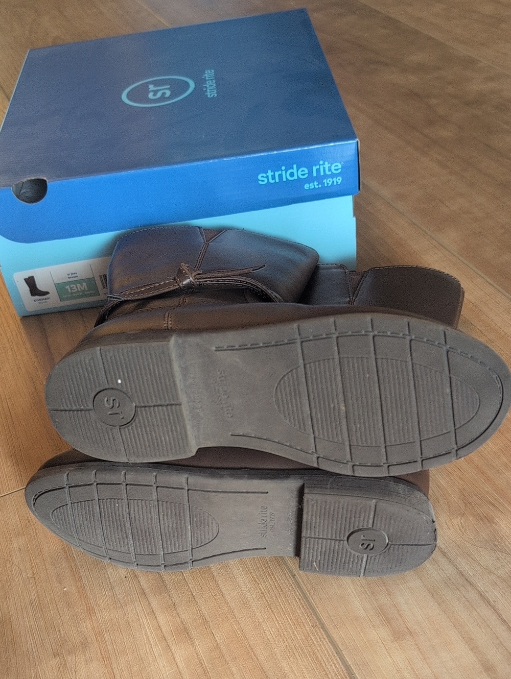 Last Chance: 13 Stride Rite Brown Girls Tall Boots with Knot Detail - Picture 3 of 7